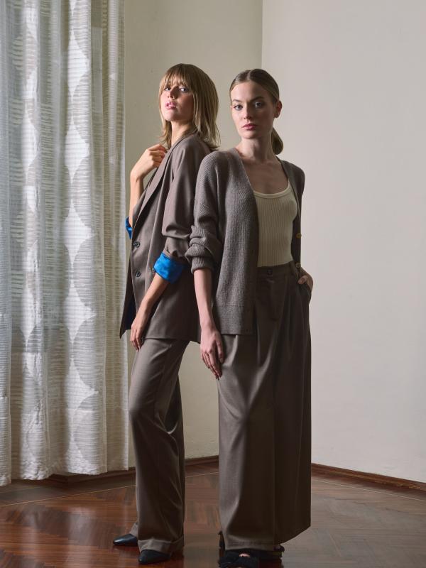 Spencer Clothing - Double outfit gonna Osaka con cardigan misto lana e giacca Billy con gilet Carter e pantalone Benny 